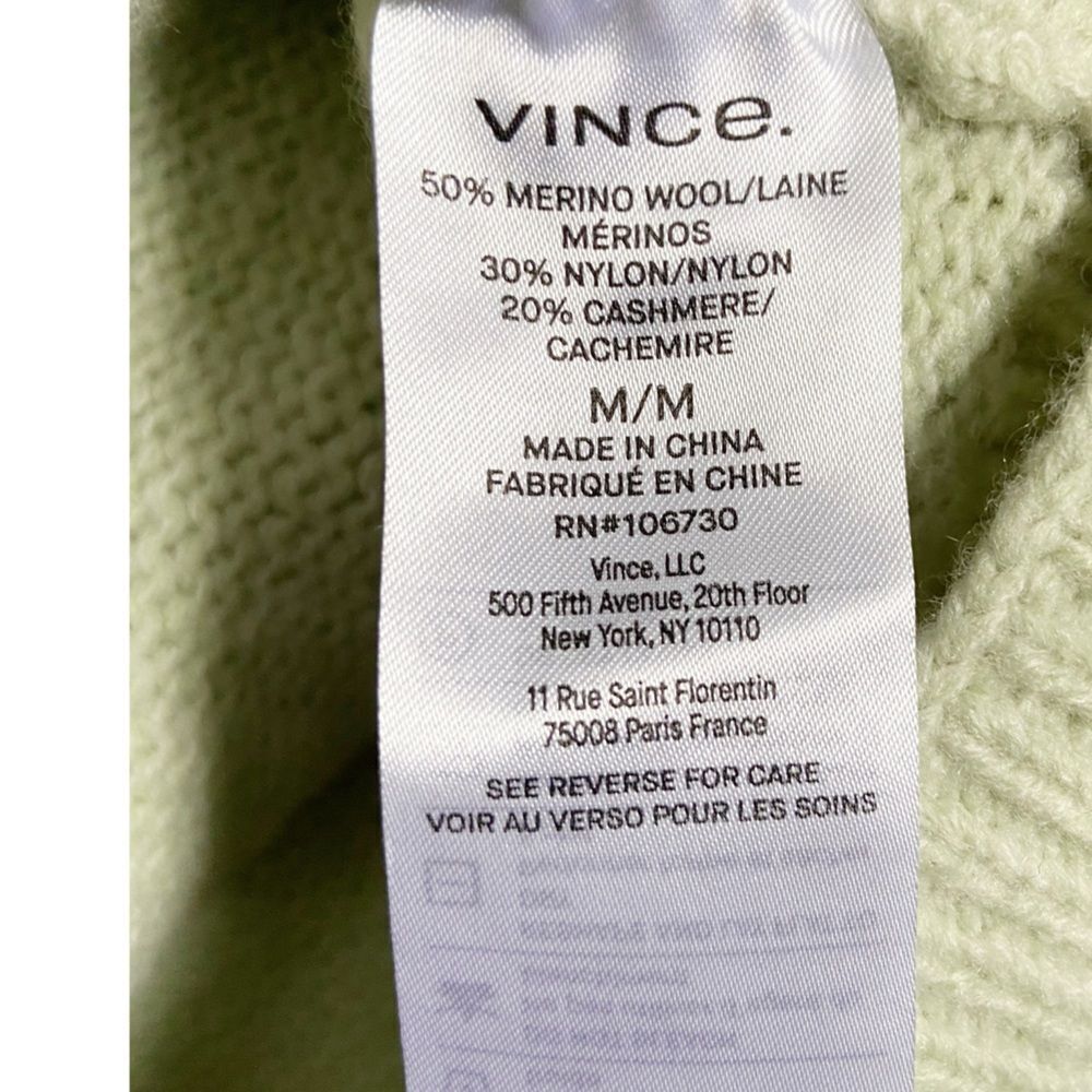 NWT Vince Marled Merino Wool/Cashmere Funnel Neck Sweater size Medium - Picture 8 of 10